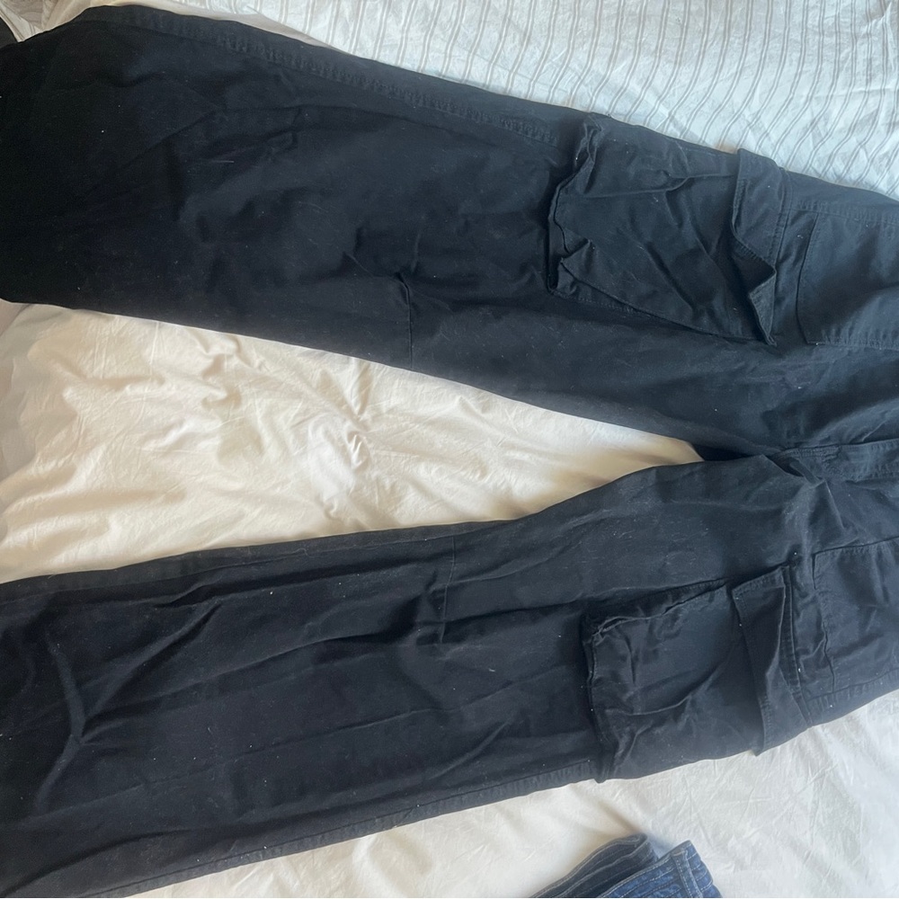 Bershka Dark Cargo Pants